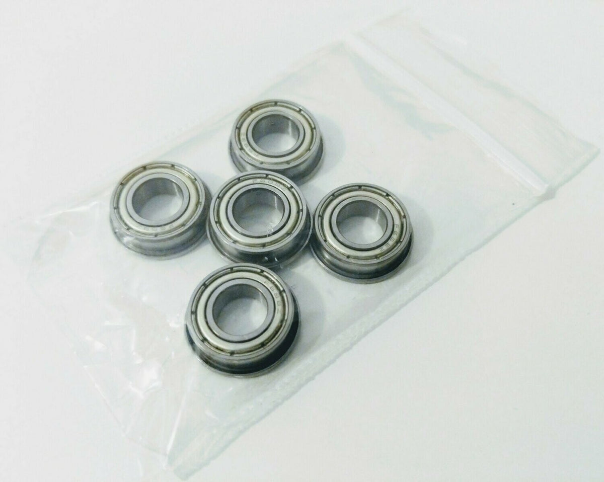 QTY 5 - 8mm x 16mm x 5mm Flanged Round Bearing