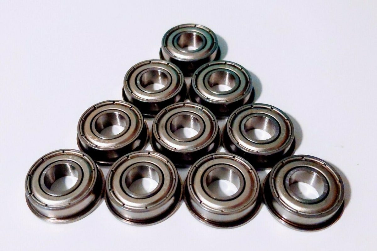 QTY 10 - Flanged 10.25mm Round Ball Bearings