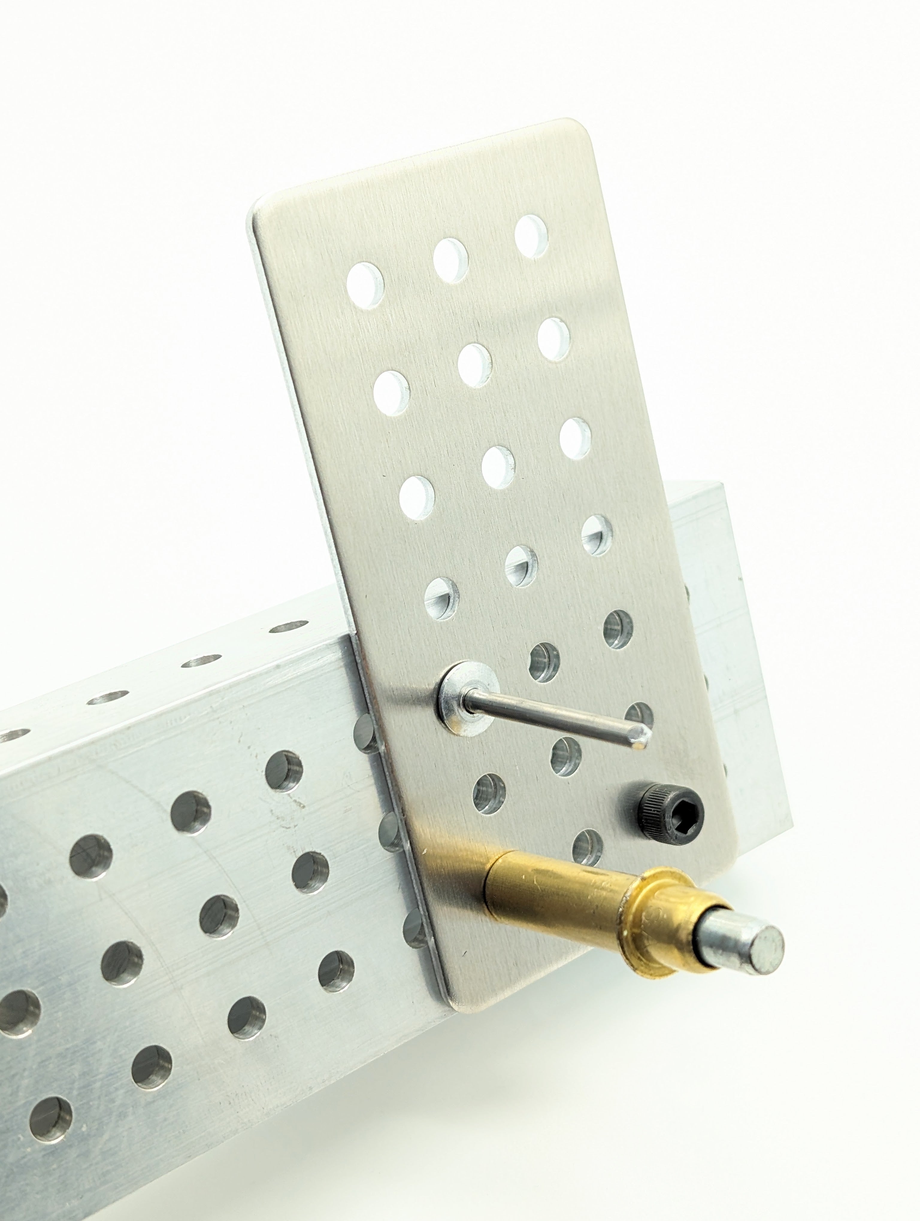 QTY 2 - Aluminum Grid Pattern Joiner Gussets - 5mm Hole Size