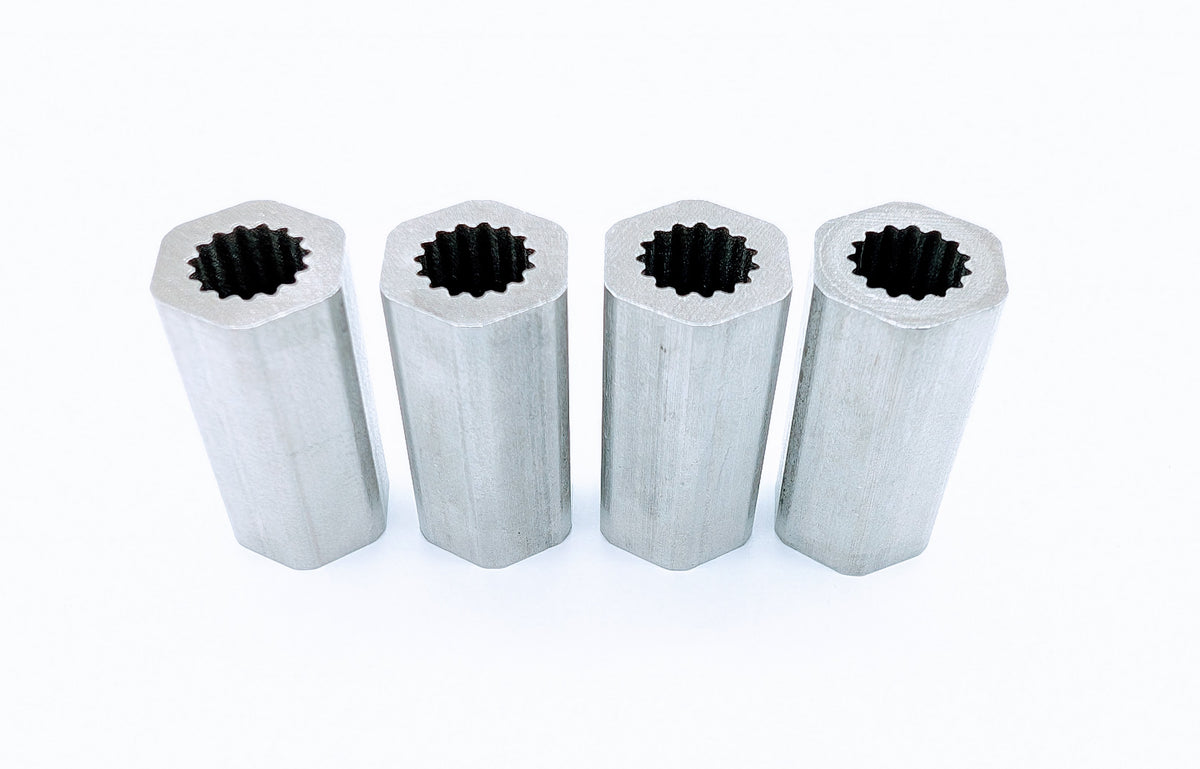 QTY 4 - 15t SplineXS to 1/2" Hex Adapter