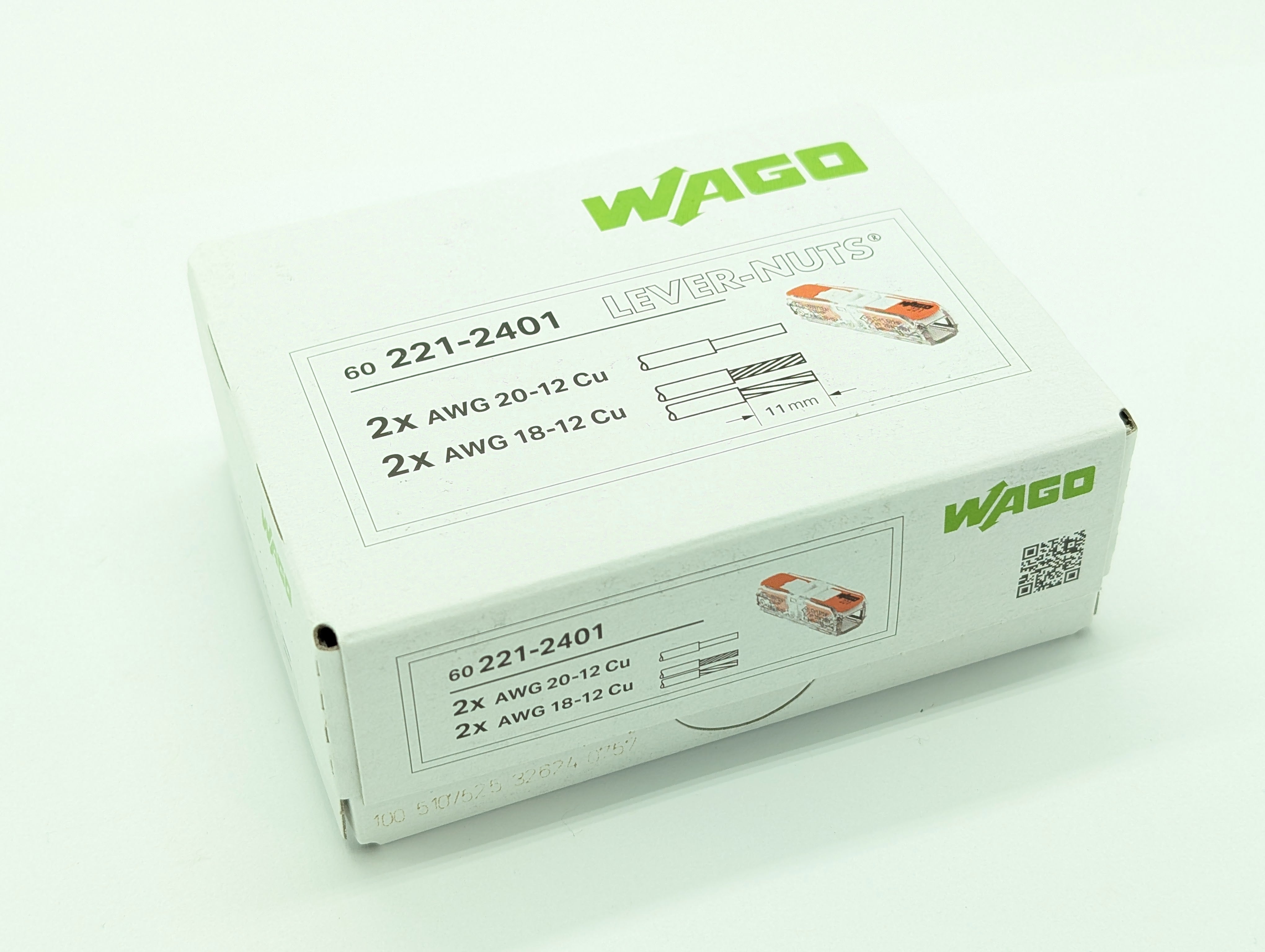 QTY 60 - WAGO 221-2401 Inline Splicing Connectors