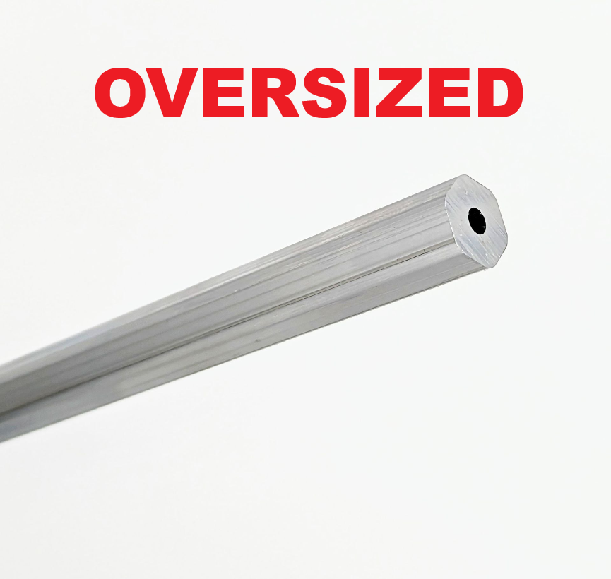 QTY 10 - Oversized 36 Inch Long 1/2" Rounded Hex Shaft - 6061 Aluminum