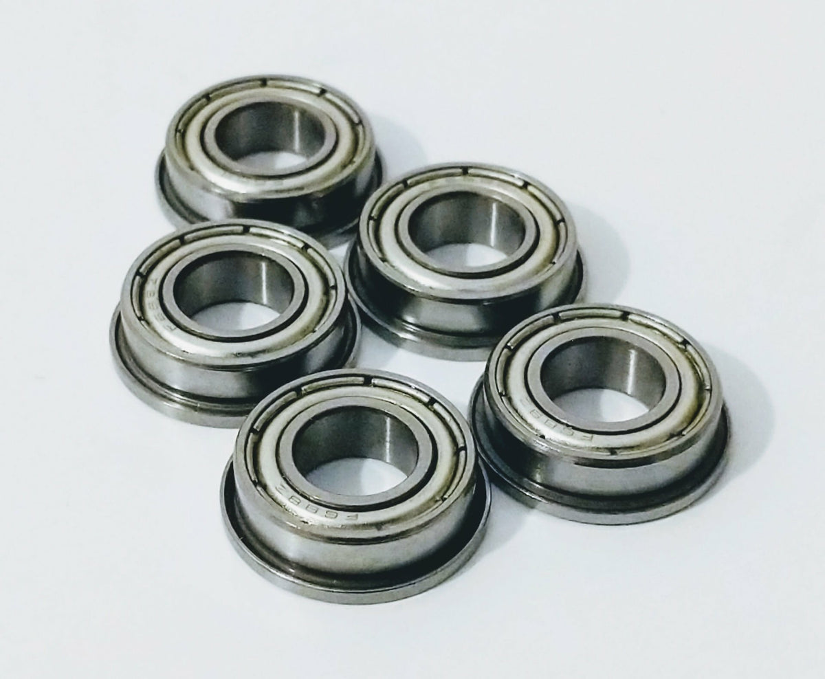 QTY 5 - 8mm x 16mm x 5mm Flanged Round Bearing