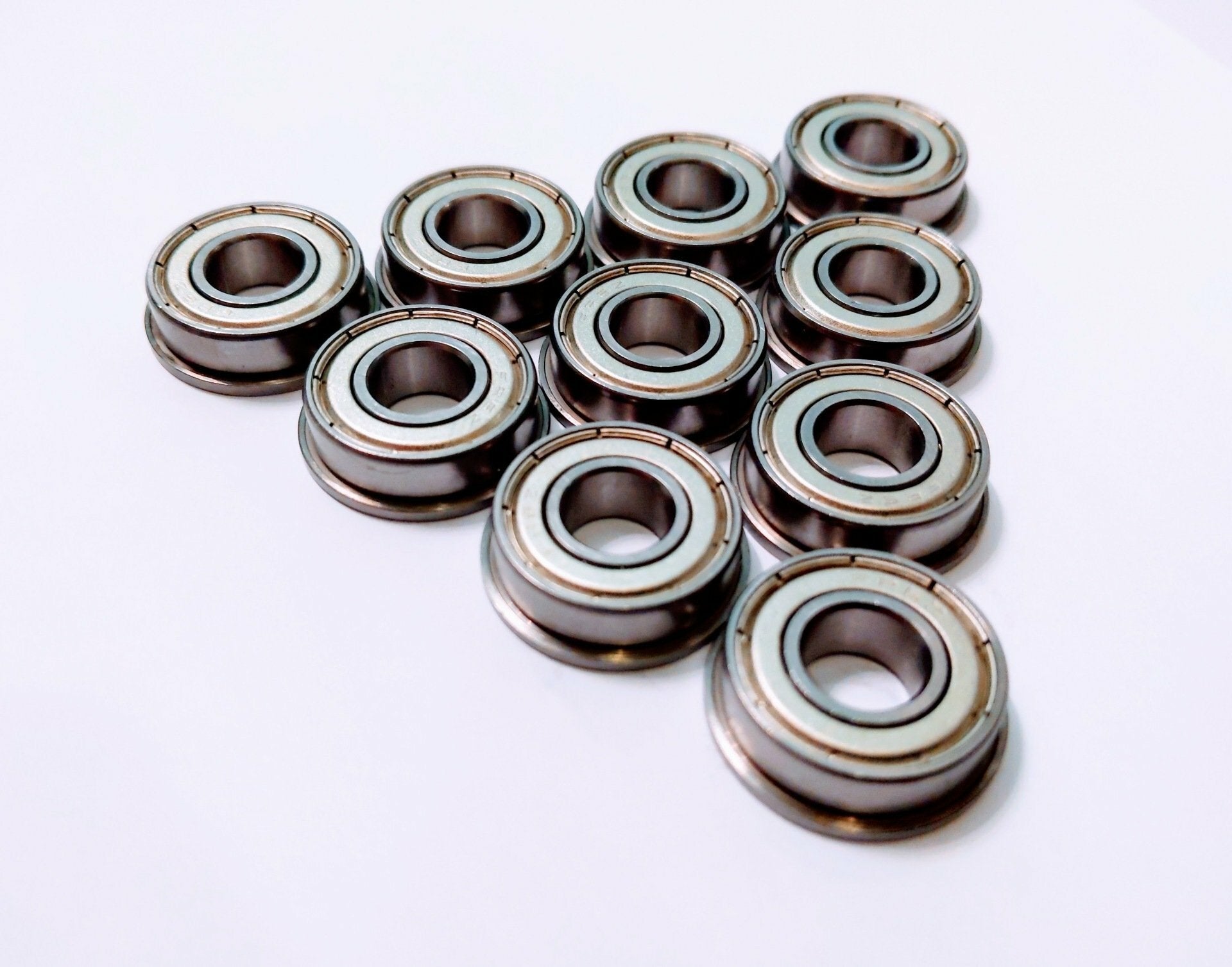 QTY 10 - .875" OD x .375" ID x .280" Wide Flanged Round Bearing