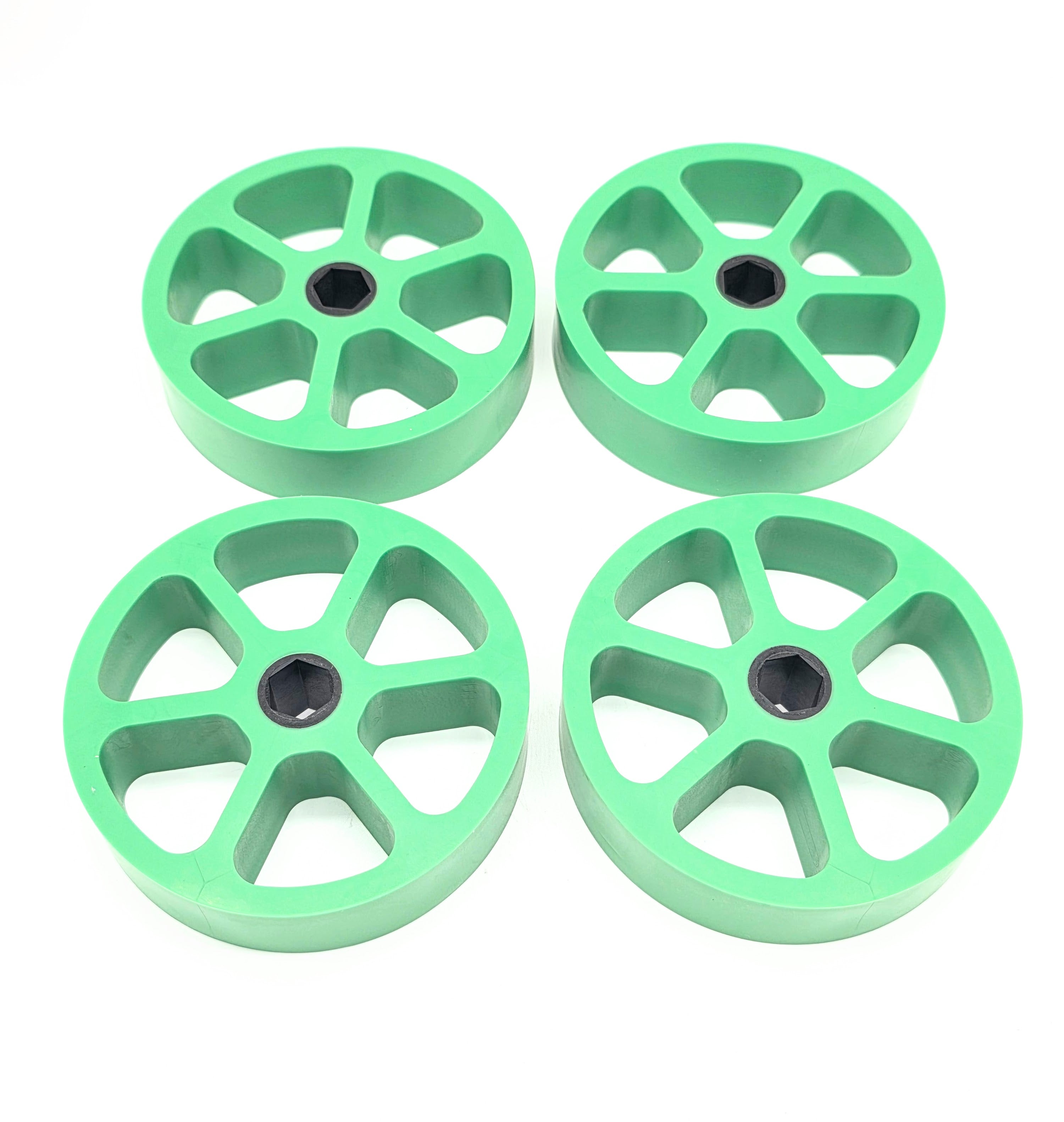 QTY 4 - 60A Harder Durometer - 4 Inch Thrifty Squish Wheels