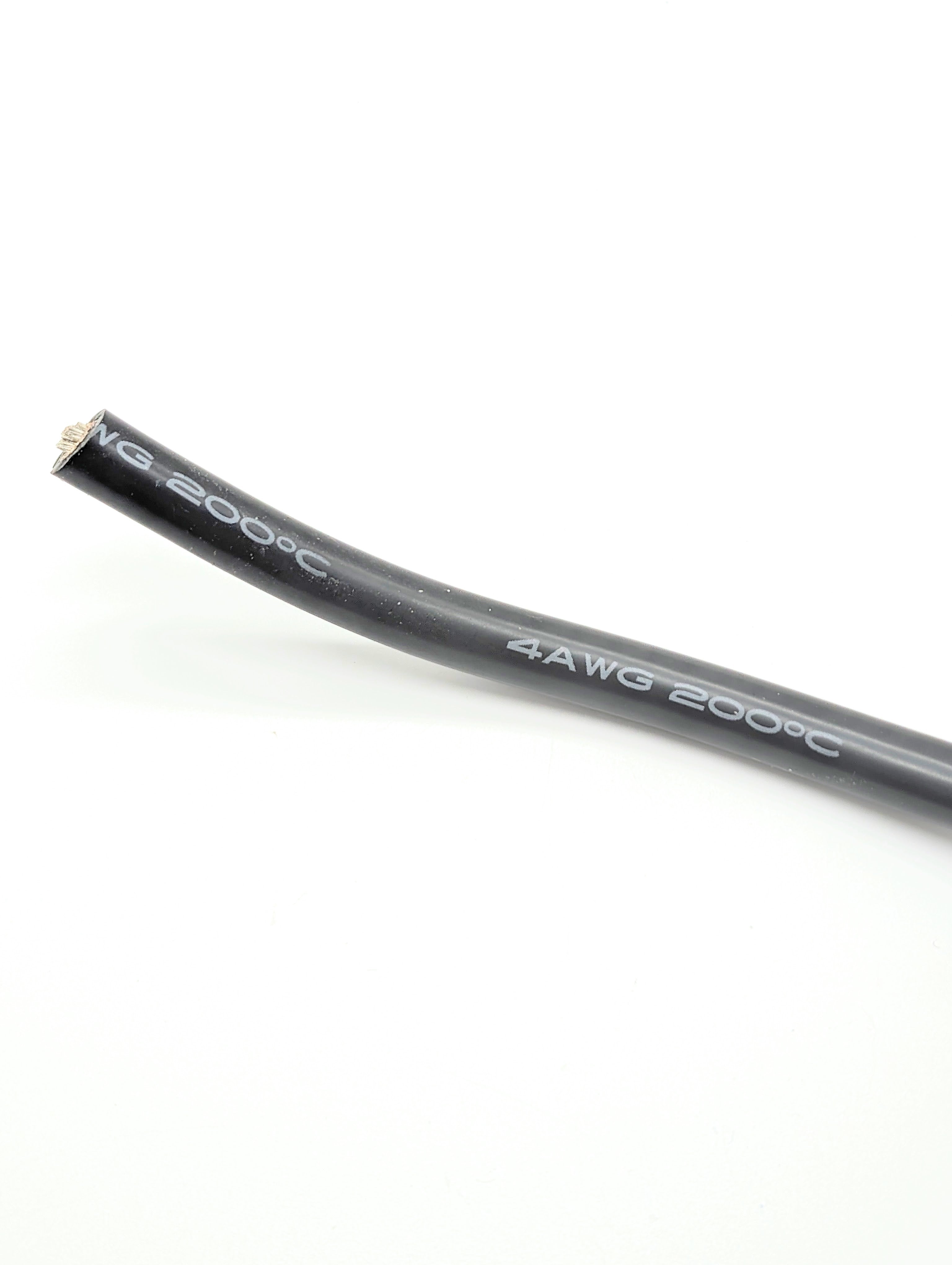 10 Feet - Black 4 AWG Flexible Silicone Jacketed Wire