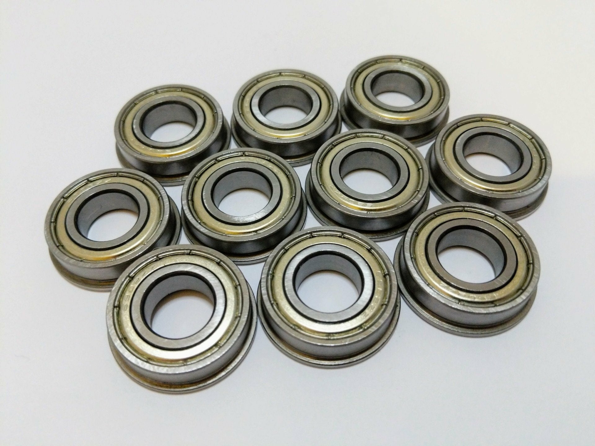 QTY 10 - Rounded 1/2" Hex Flanged 13.75mm Round Ball Bearings